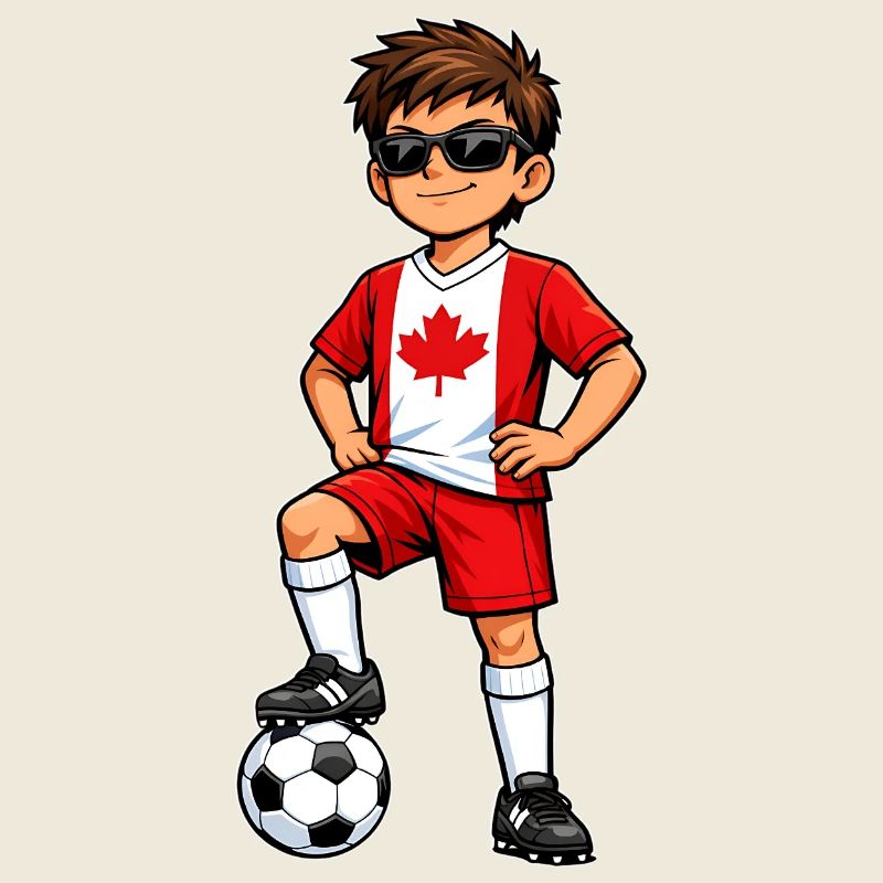 Drapeau canadien des Soccer Boy Canada Fan