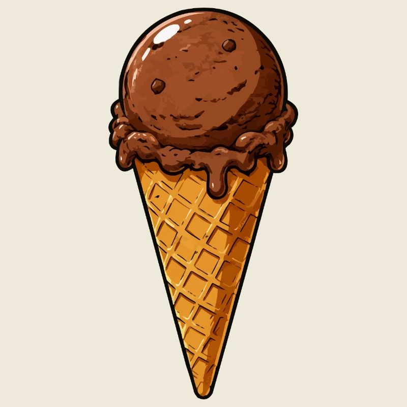 Une cuillère de glace au chocolat