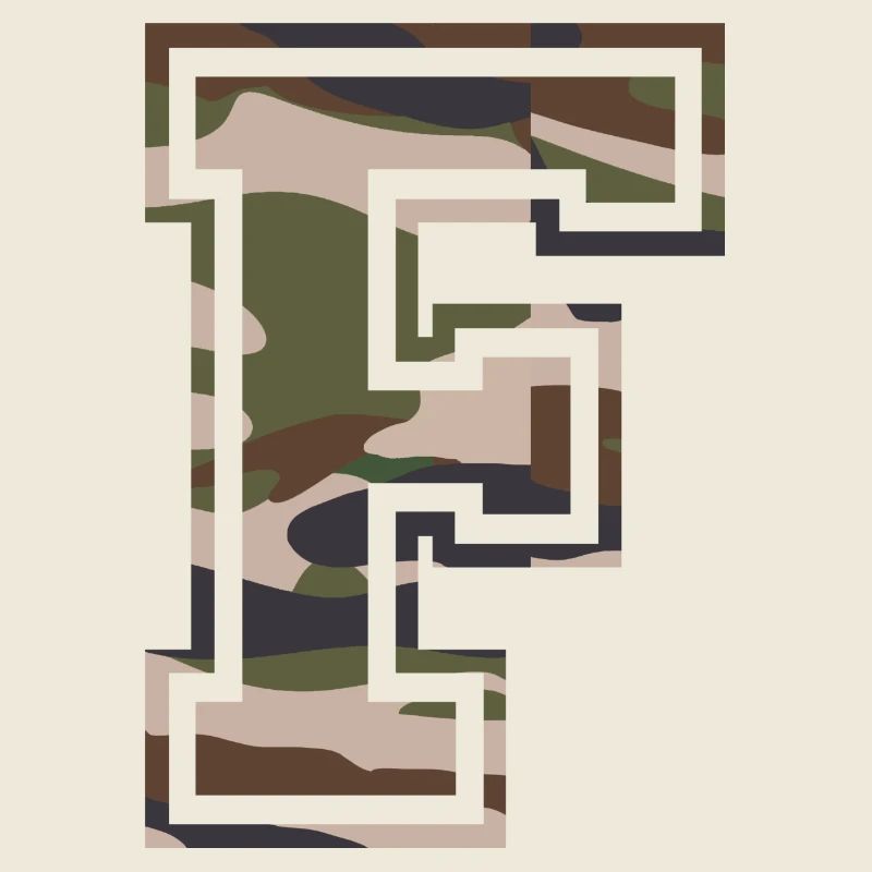 F, Monogramme, Camouflage Vert-Marron