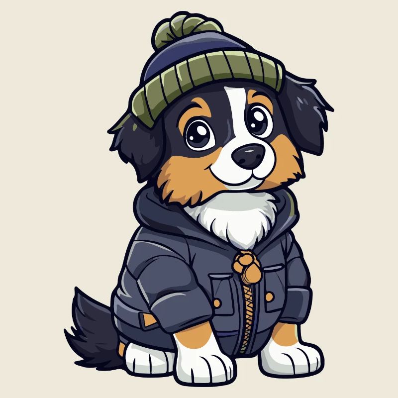 Australian Shepherd Dog Winter