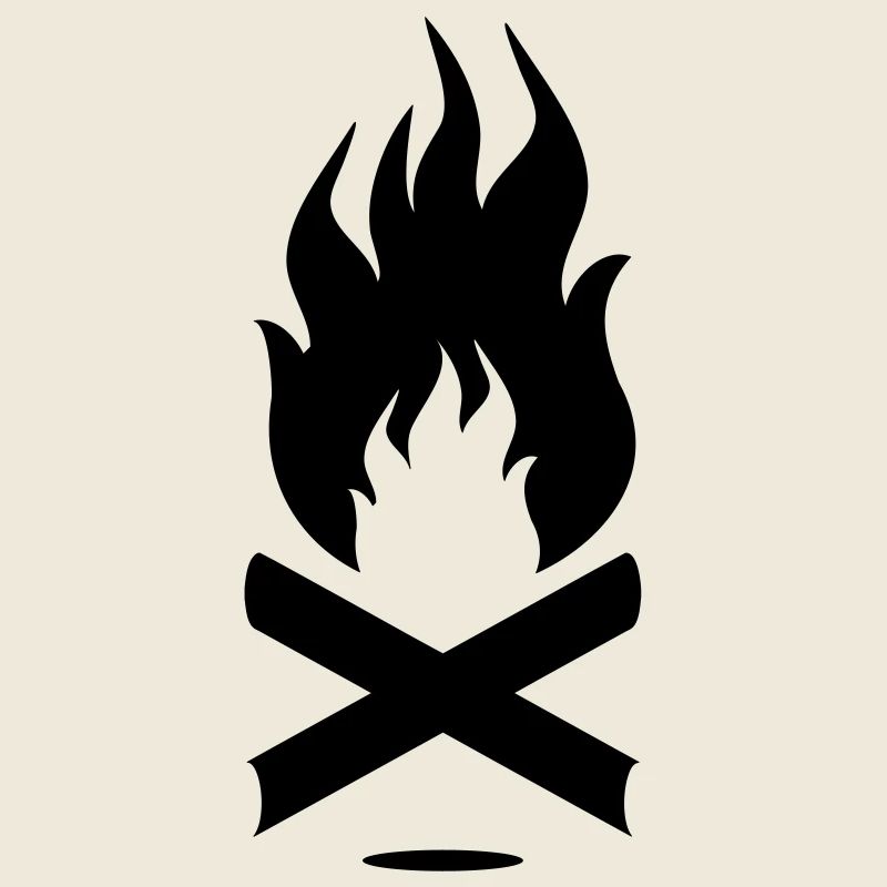Symbole de feu de camp avec journaux