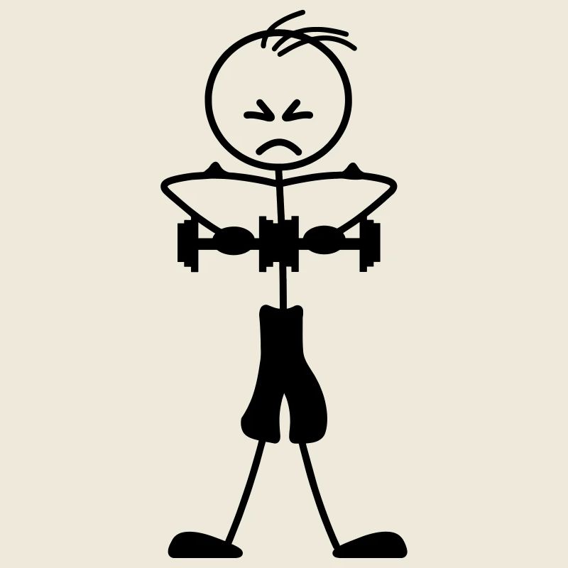 Weight training of wire figure logo, emblem