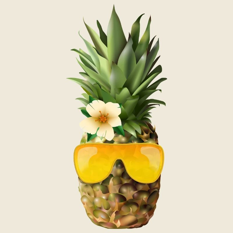 Pineapple with golden spectacle frame