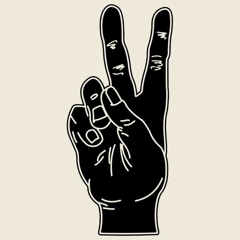 Black hand gesture peace