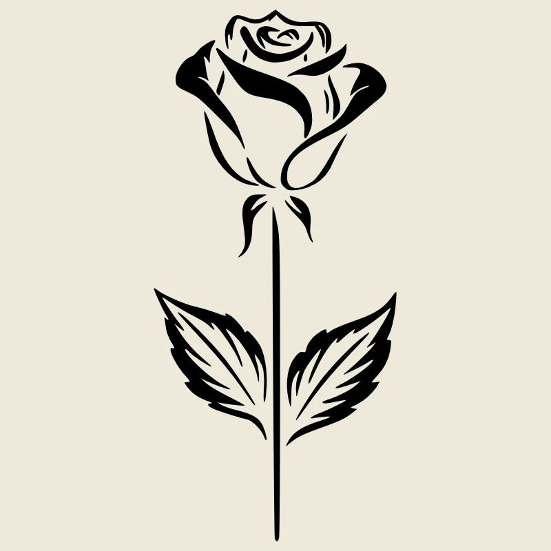 Schlichtes schwarzes Rosendesign