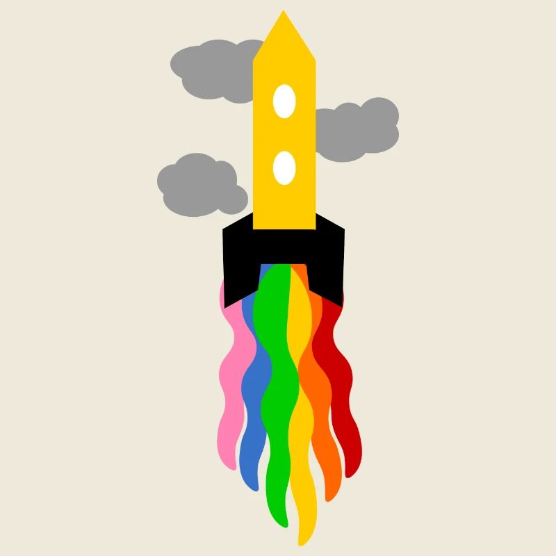 rainbow launching spaceship