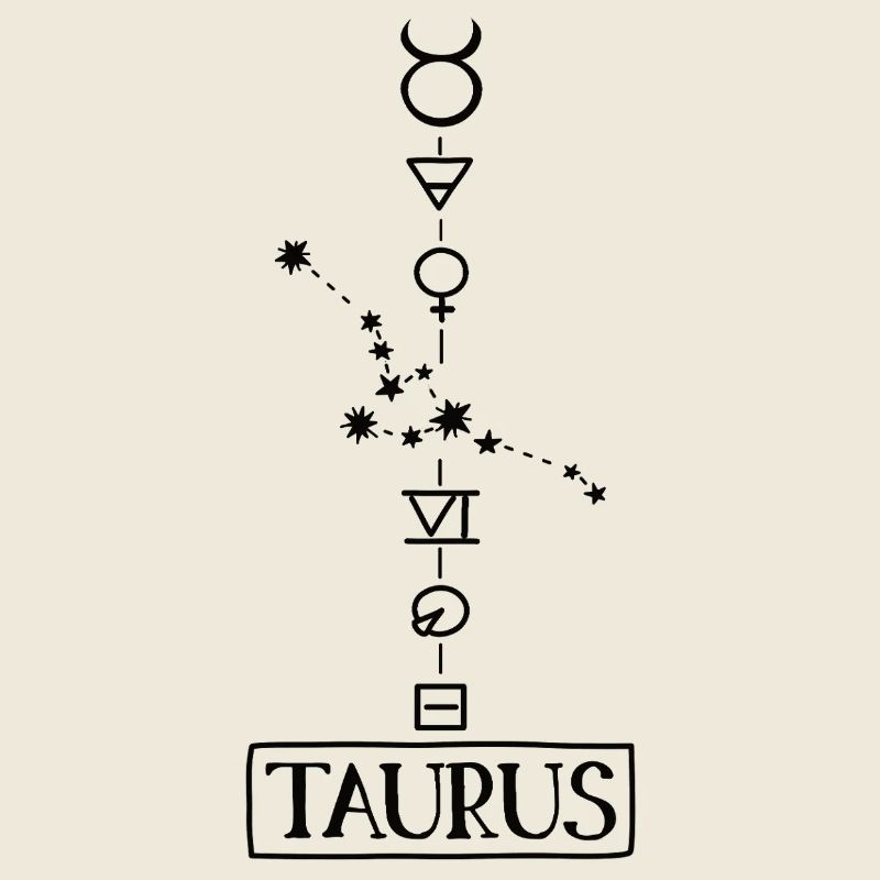 Taurus - Stier Sternzeichen - schwarz