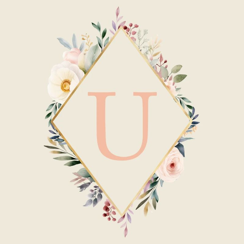U Monogramm , Floral, Boho