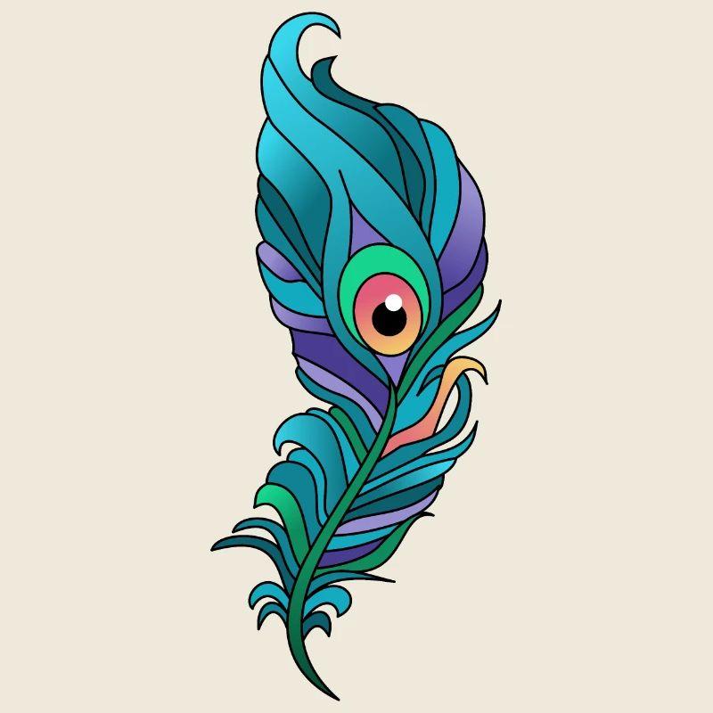 Colorful Peacock Feather