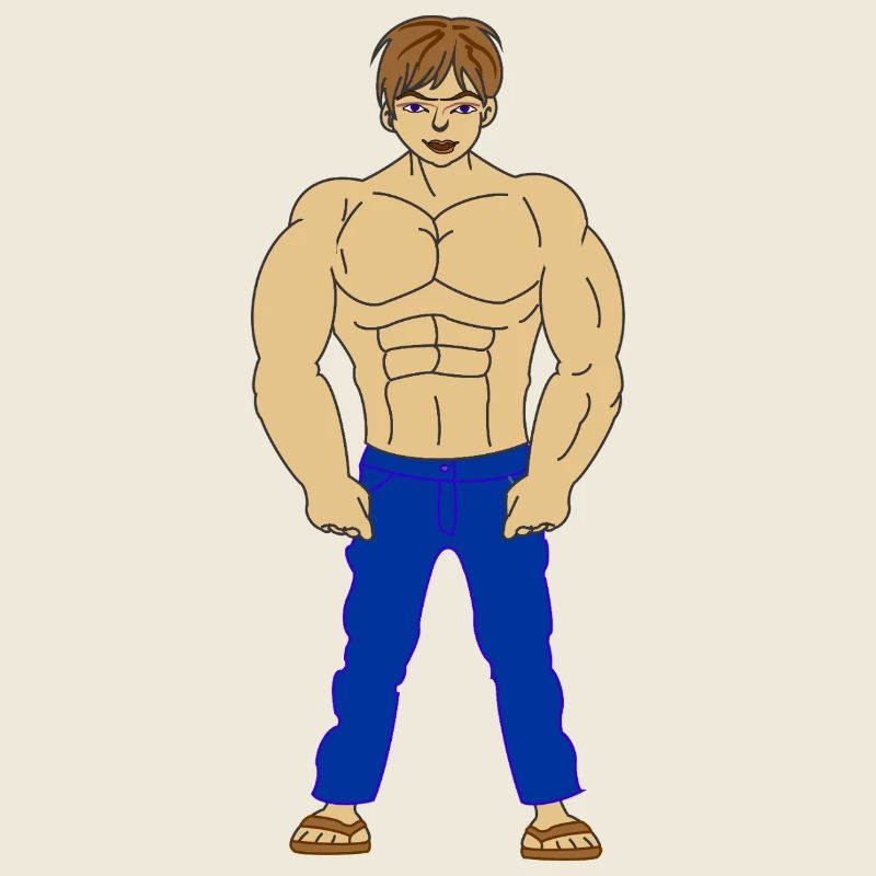 Junger Bodybuilder – Jeans & Muskeln