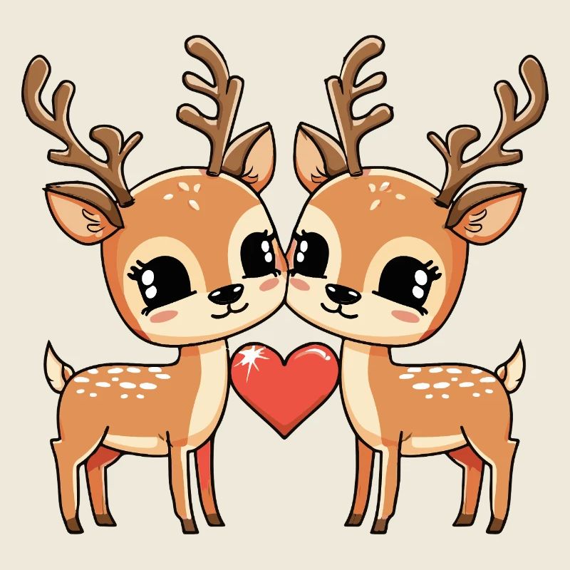 Couple de cerfs Saint-Valentin