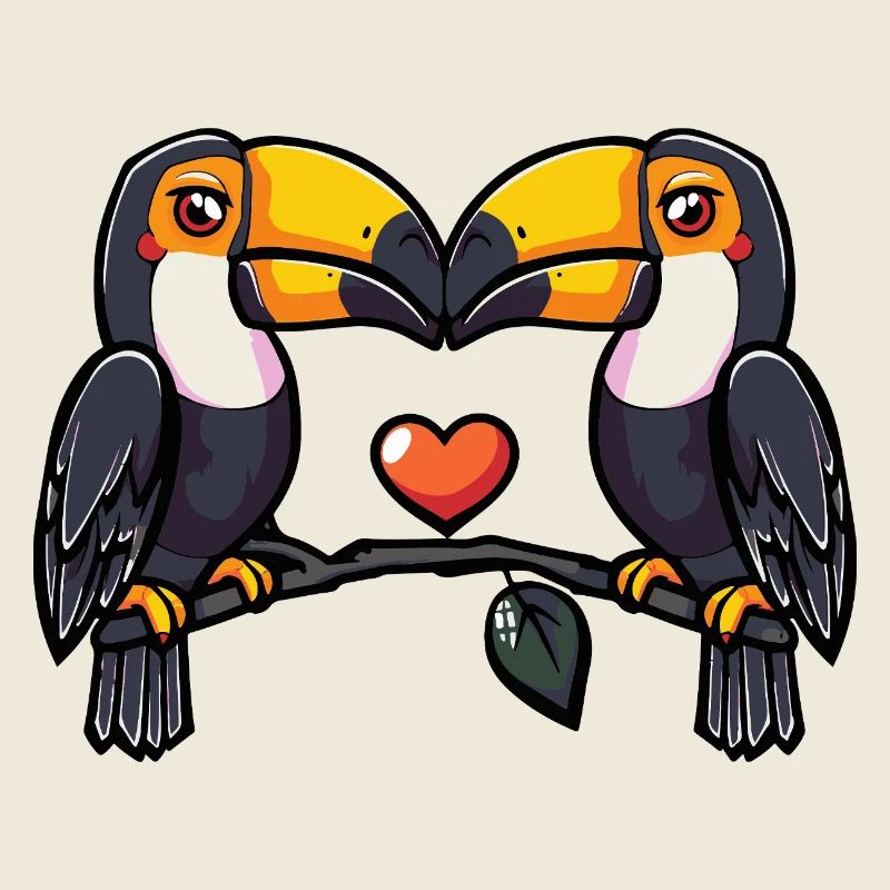 Toucan oiseau couple e Saint-Valentin