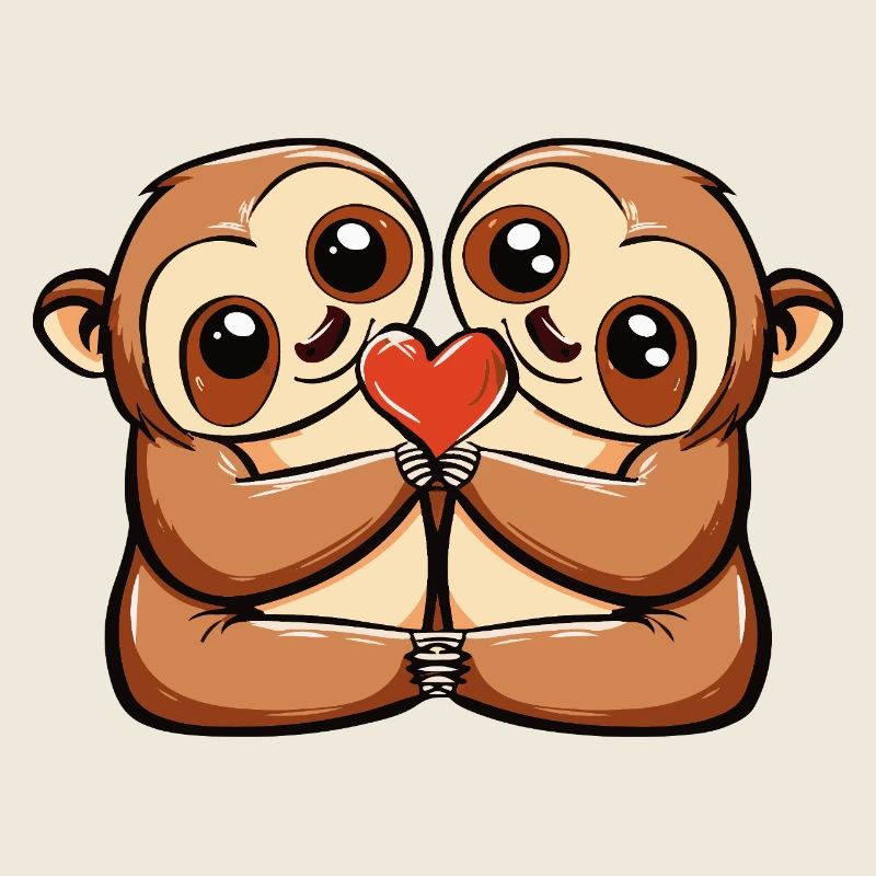 Faultier Paar Valentinstag