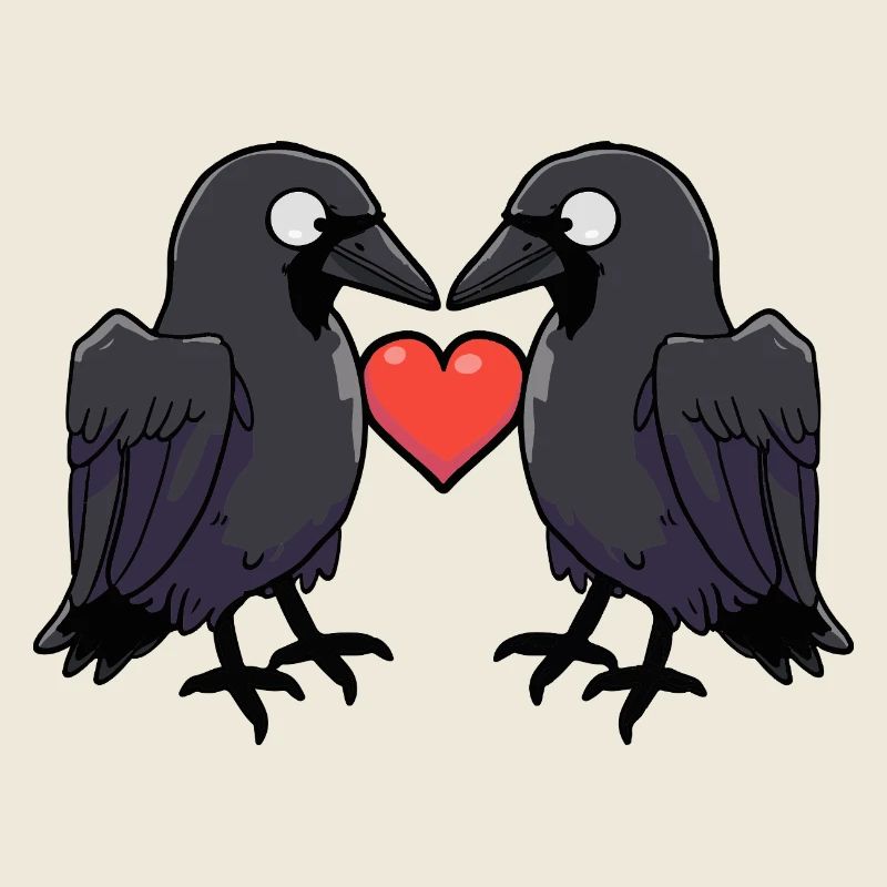Corbeau Couple Crow e Saint-Valentin