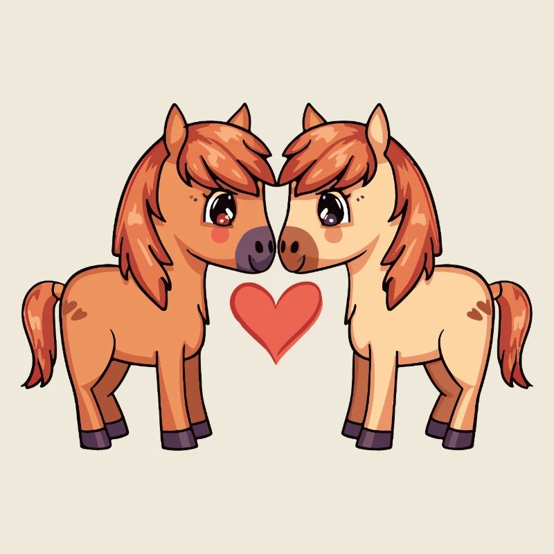 Pferd Paar Valentinstag