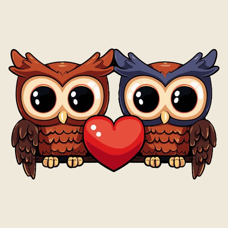 Eule Paar Valentinstag