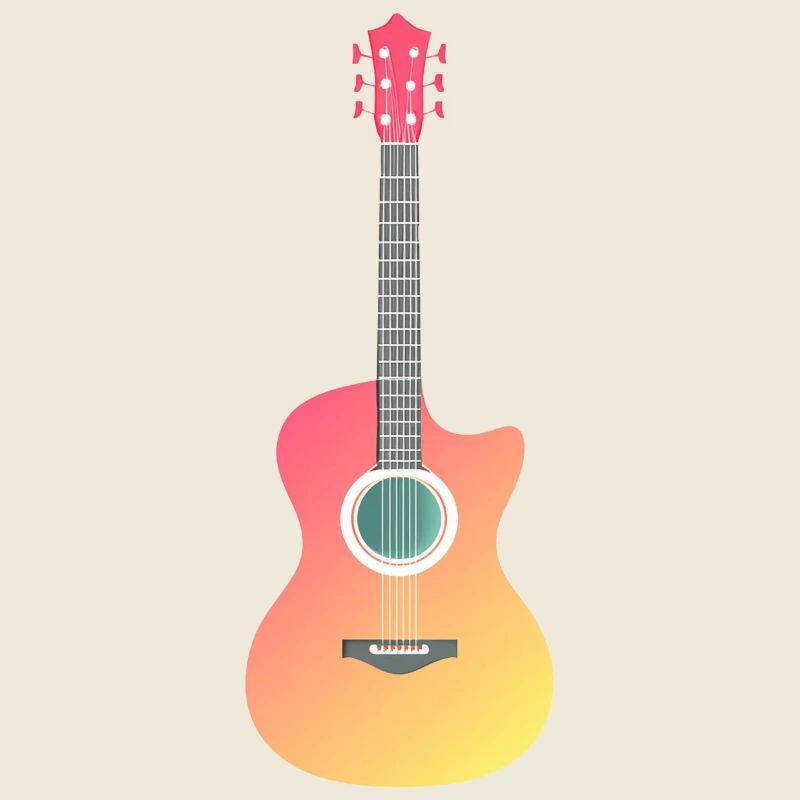 Guitar cool vector design temporary art