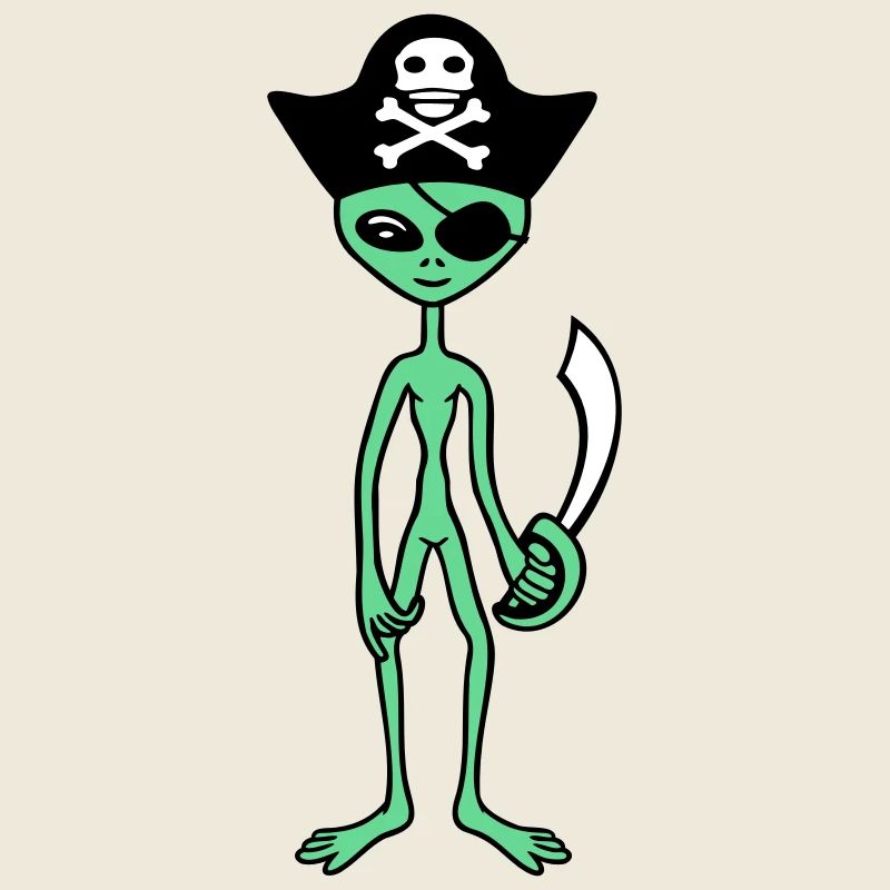 Alien Pirate Captain Cap Funny Alien
