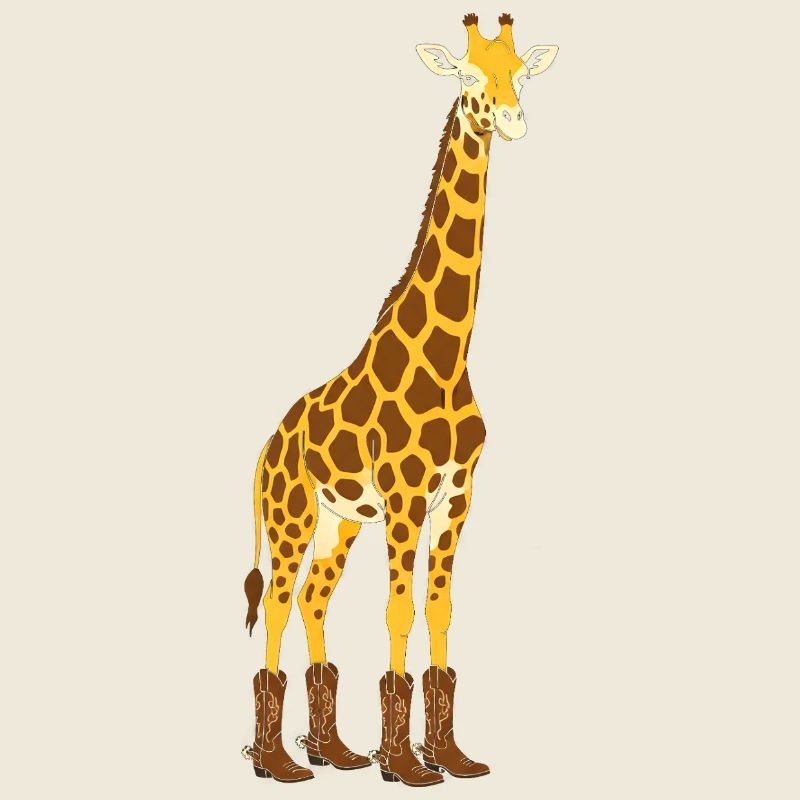 Giraffe mit Stiefel-Statement
