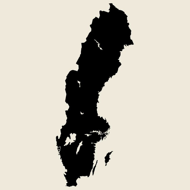 Sweden Map Outline Holiday Stickers Black