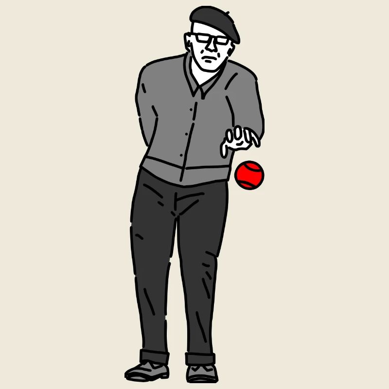 Joueur de pétanque gaucher