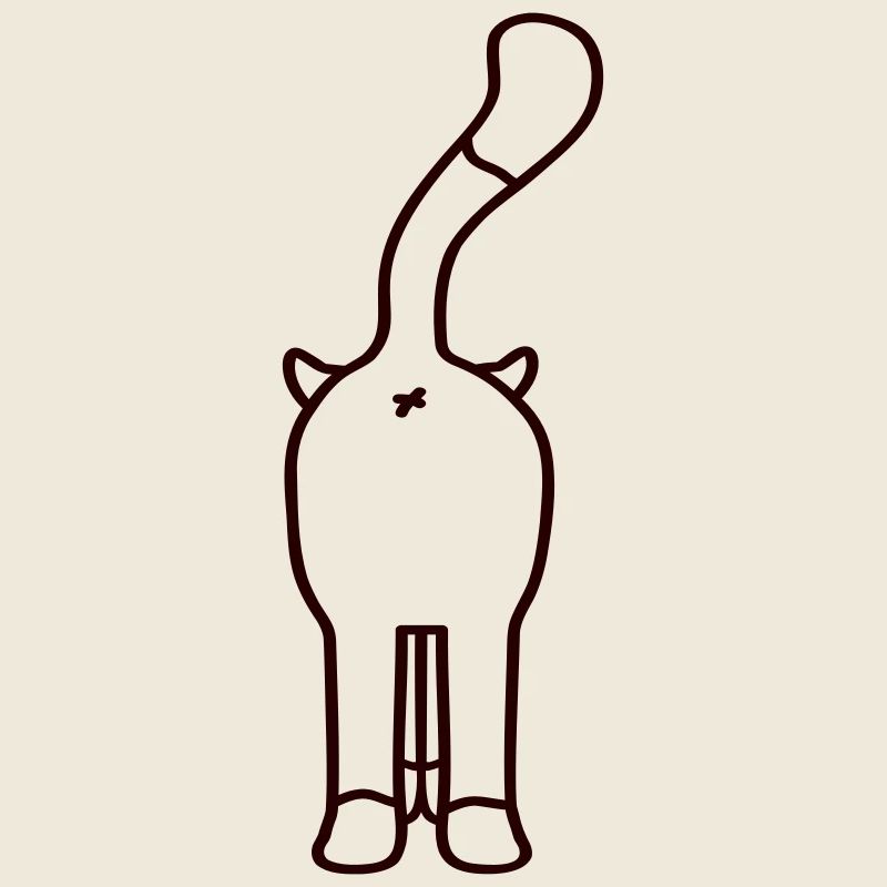 Standing Funny Cat From Behind Backside Ass