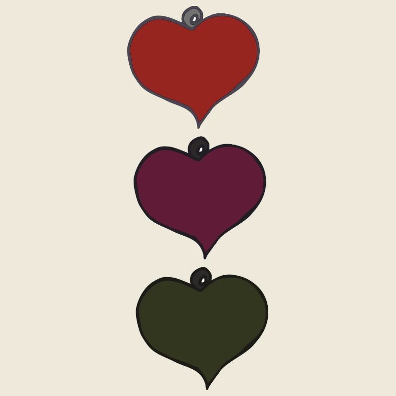 Pendentif coeur triple coloré