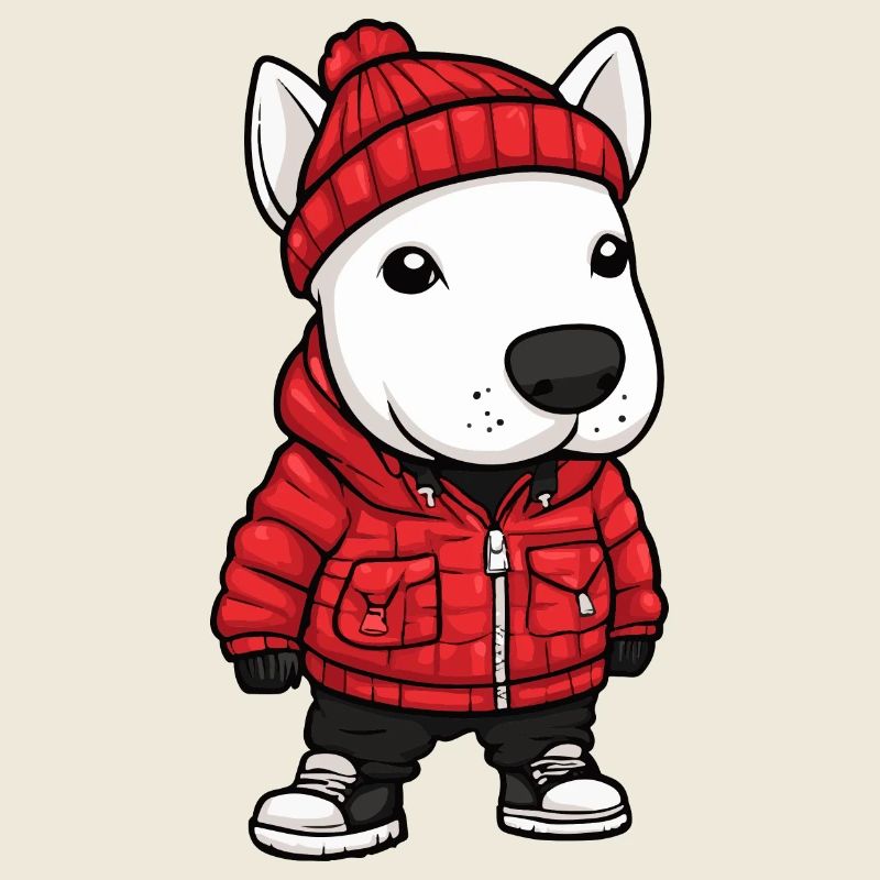 Bull Terrier Chien Hiver
