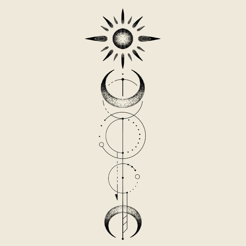 Geometric pattern moon sun