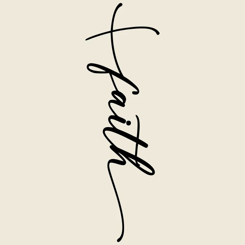 Croix de foi cursive