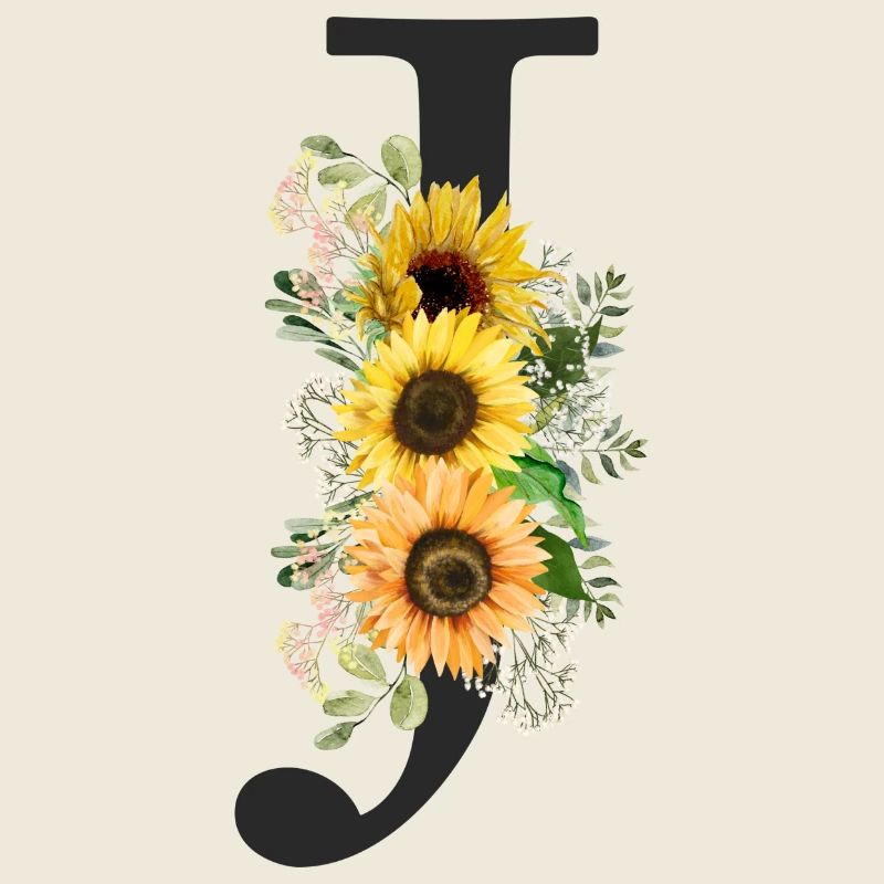 J Monogramm Sonnenblumen