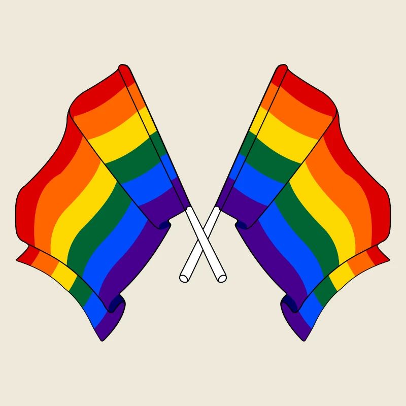 Deux drapeaux arc-en-ciel