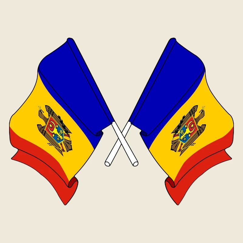 Two flags Moldova