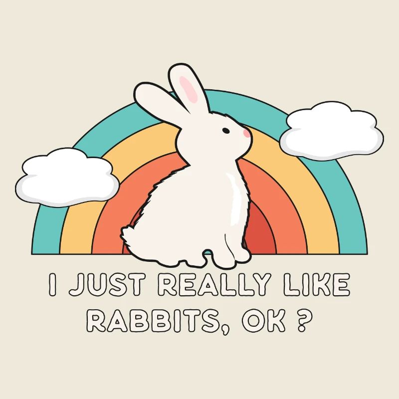 80's 90's Retro Sun with Bunny Rabbit Saying