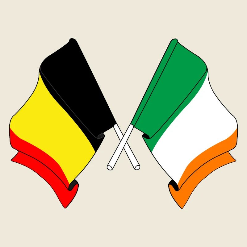 Drapeau Belgique, drapeau Irlande