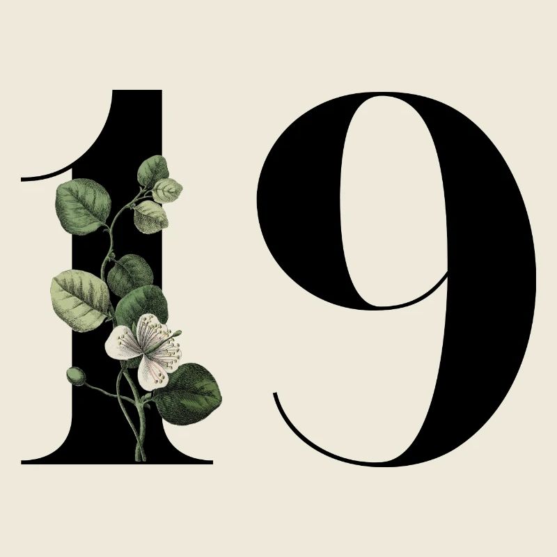 Nummer 19 Blumengrün -19. Blumengeburtstag