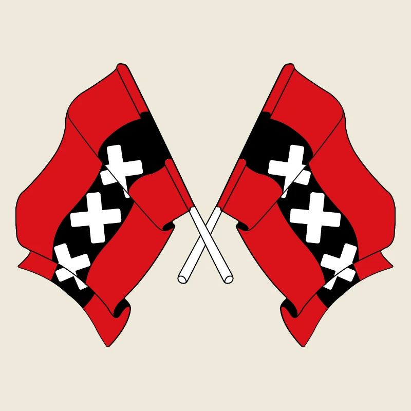 Deux drapeaux Amsterdam Pays-Bas