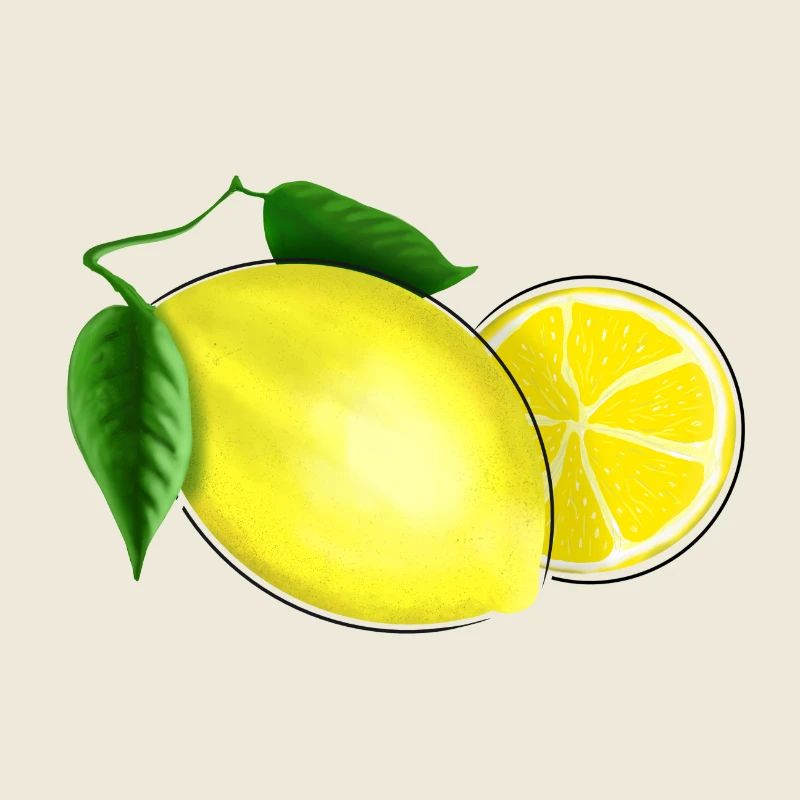 Fresh lemon with leaf