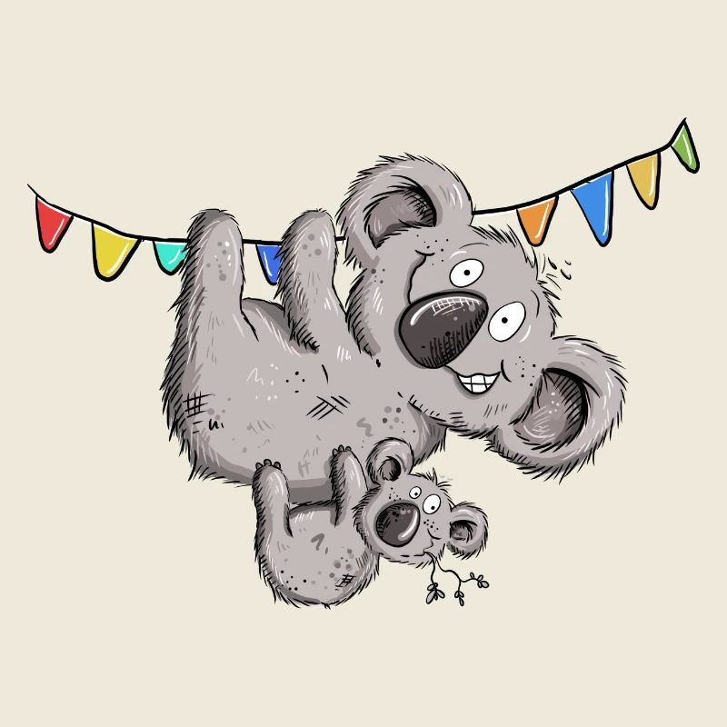 Drolliger Koala Bär Mit Koala Baby Party