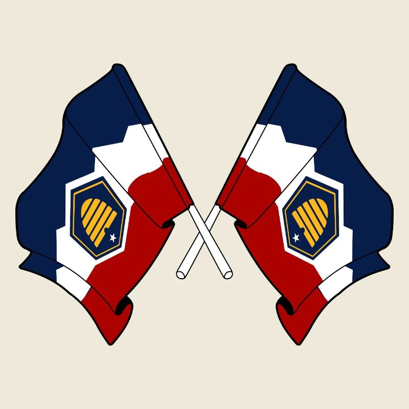 Two flags crossed Utah