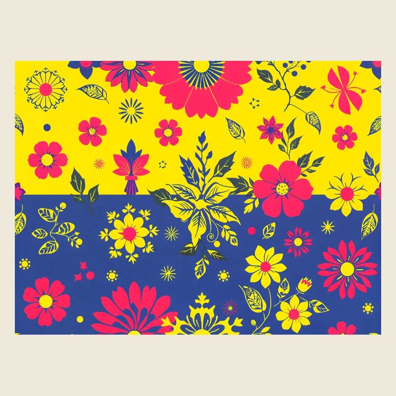 Floral pattern with contrasting background