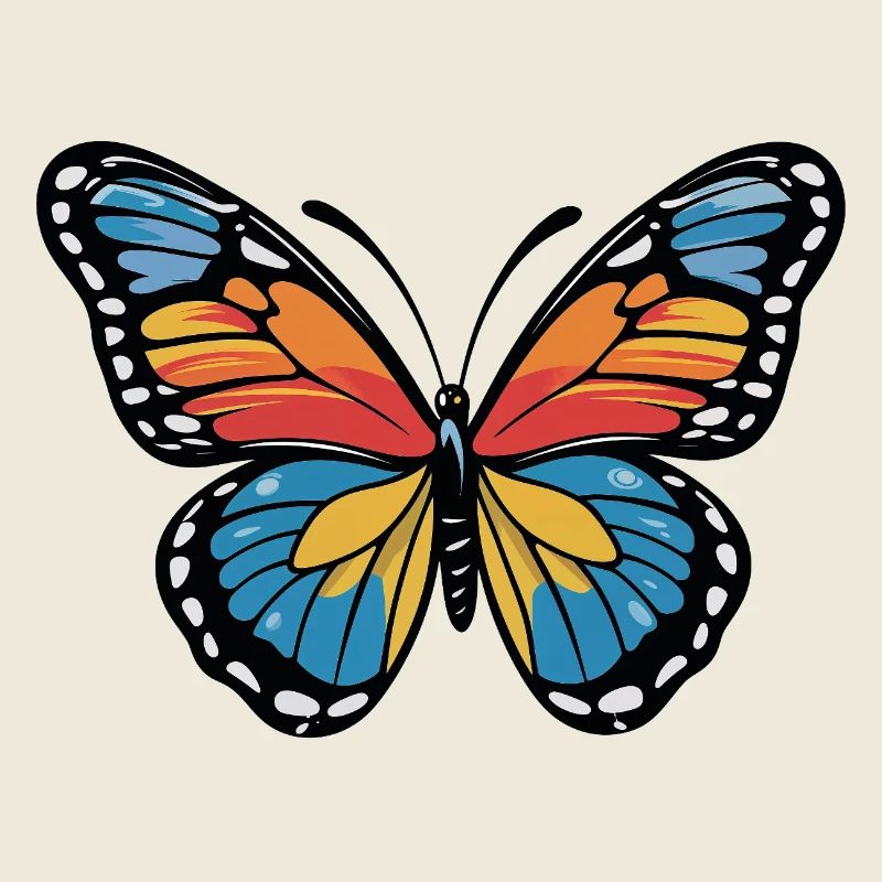 Bunter Schmetterling Farbenspiel