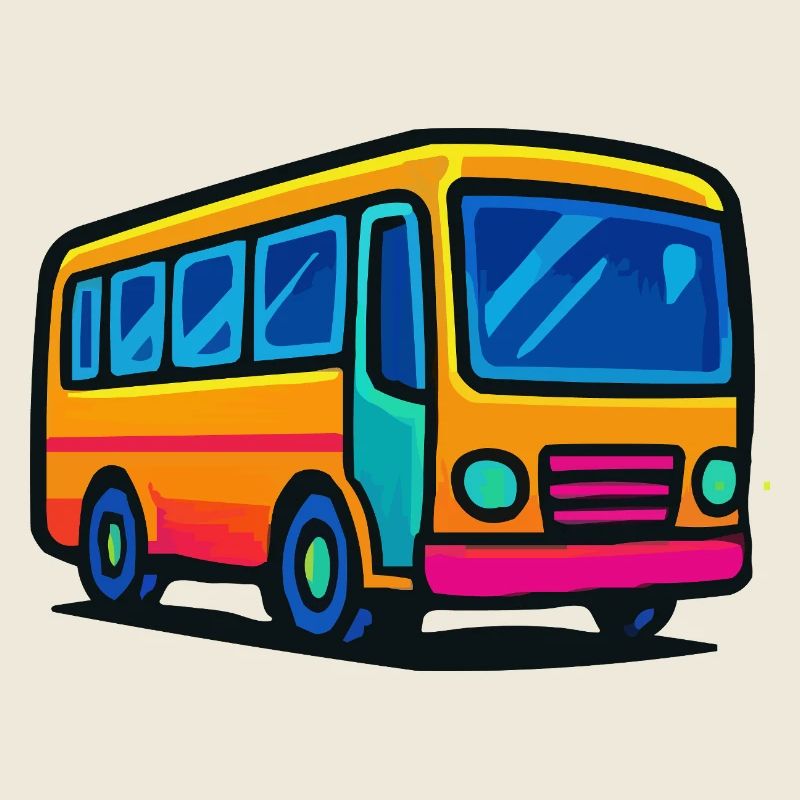 Comic Bus Illustration