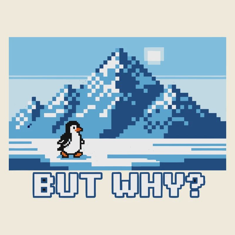 Lustiger Nihilistic Pinguin Grönland Pixel Art