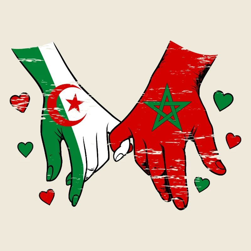 Prise de main du drapeau Algérie Maroc