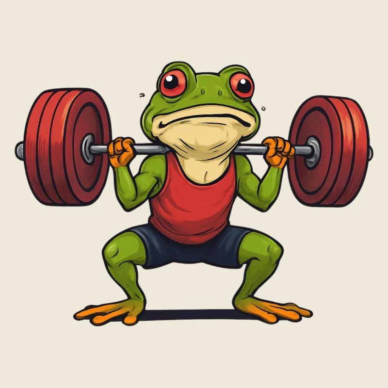 Grenouille haltérophile musclée