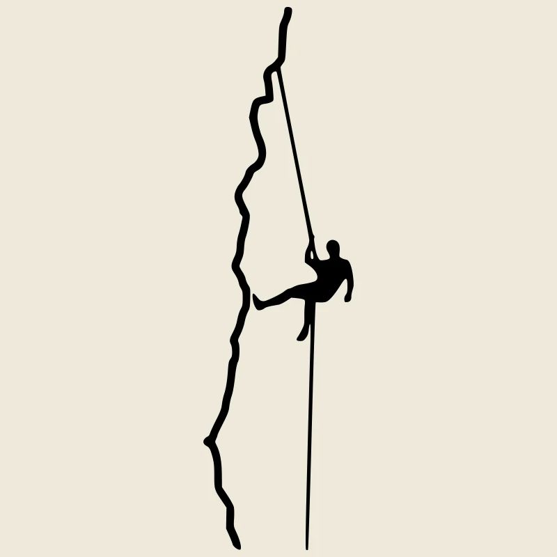 Climber rappelling