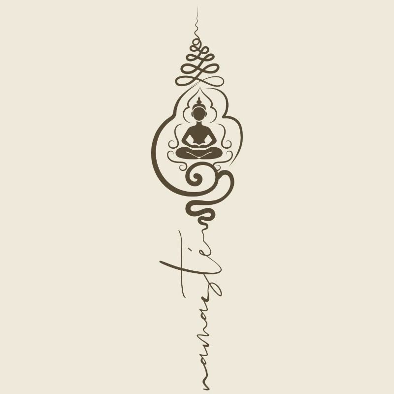 Buddha Head with Namasté Lettering Yoga Saying