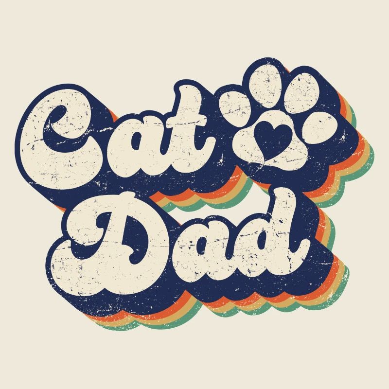Cat Dad - Retro Kitty Katze Paw Cat Lover Dad Geschenk