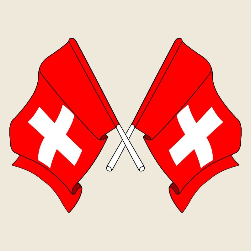 Zwei Fahnen Schweiz
